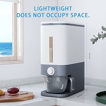 10 Kg Rice Dispenser, Large Sealed Grain Container Storage