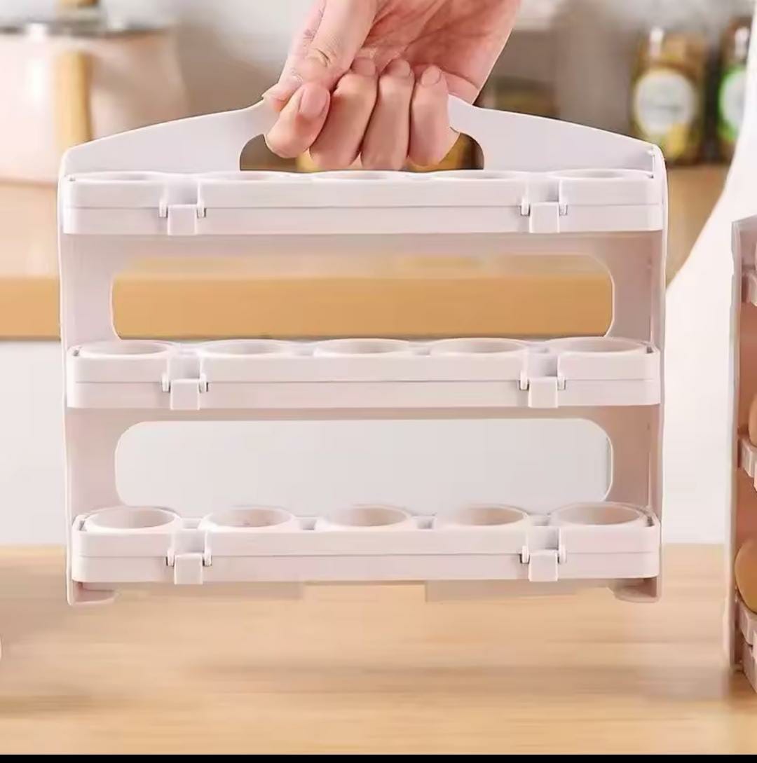 24 Grid 3 Tier Foldable Egg Storage Box