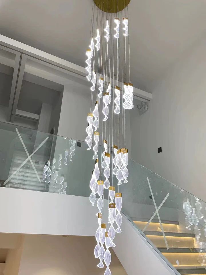 Swirl Helix Duplex Chandelier - 16 -Light Luxury