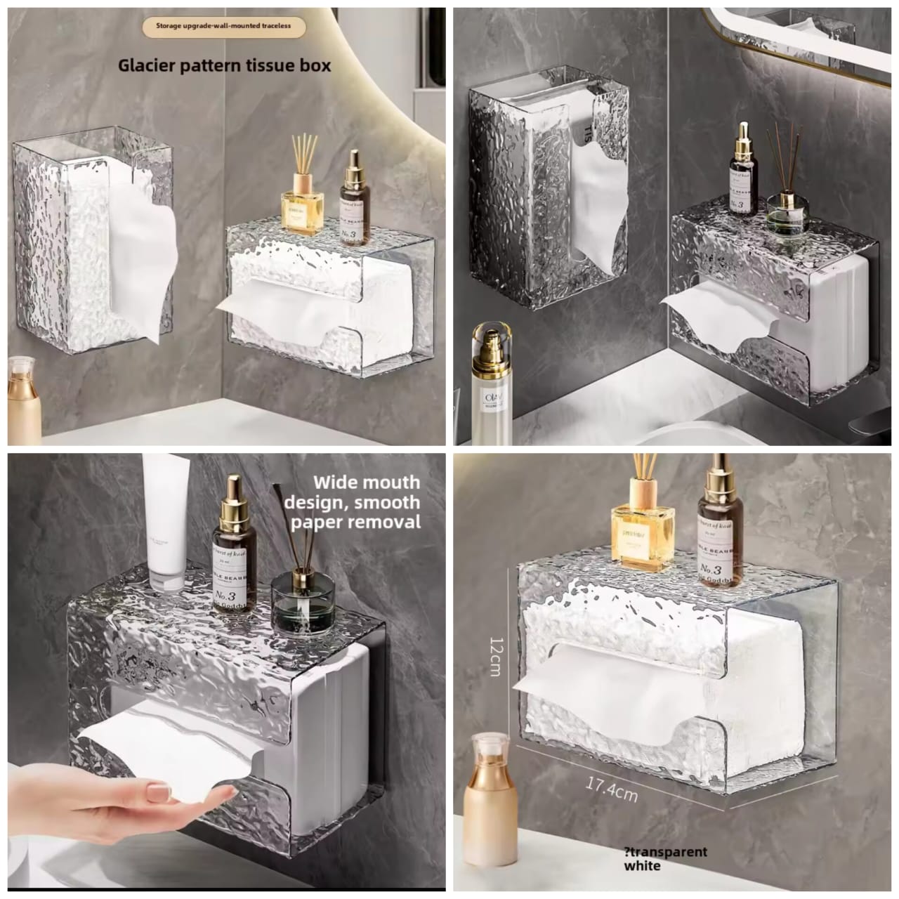 Luxury Crystal Wall-Mounted Tissue Box