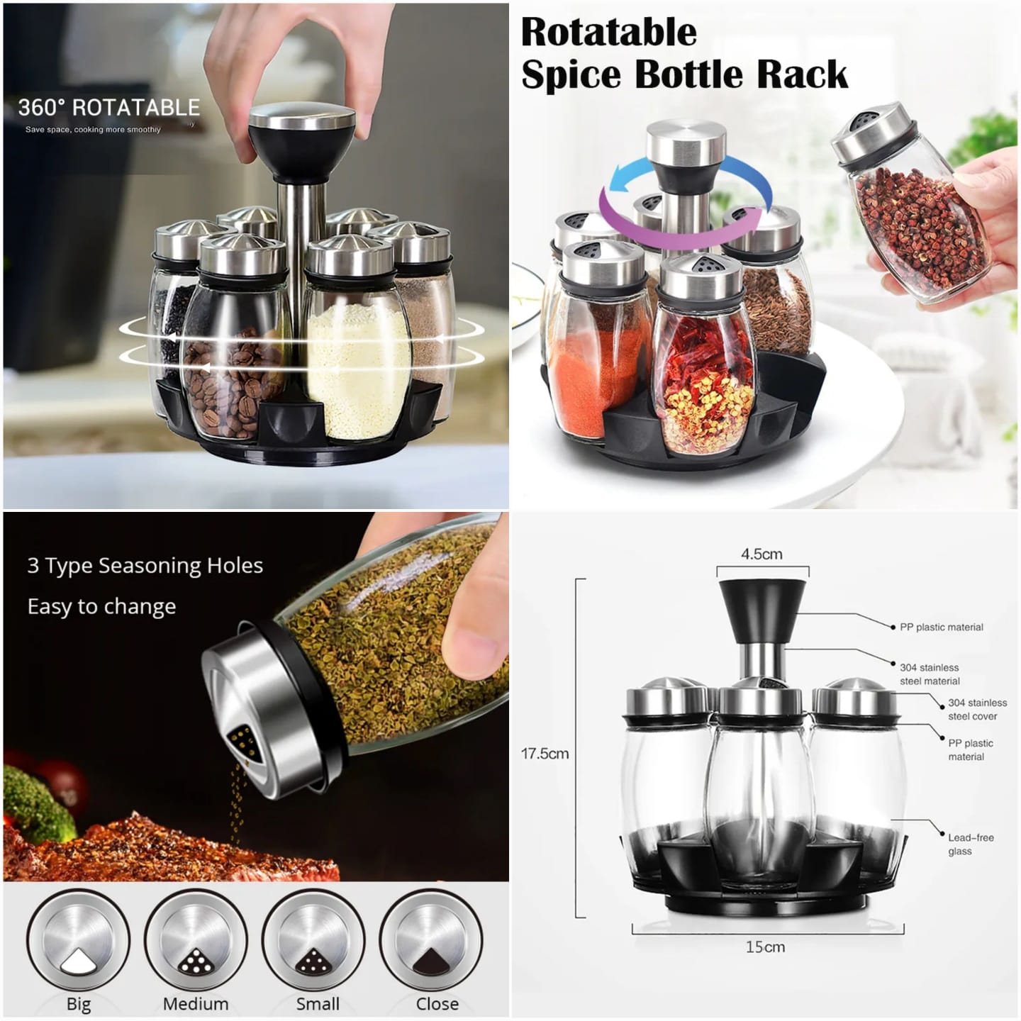 Rotating Spice Rack - 6 Bottles