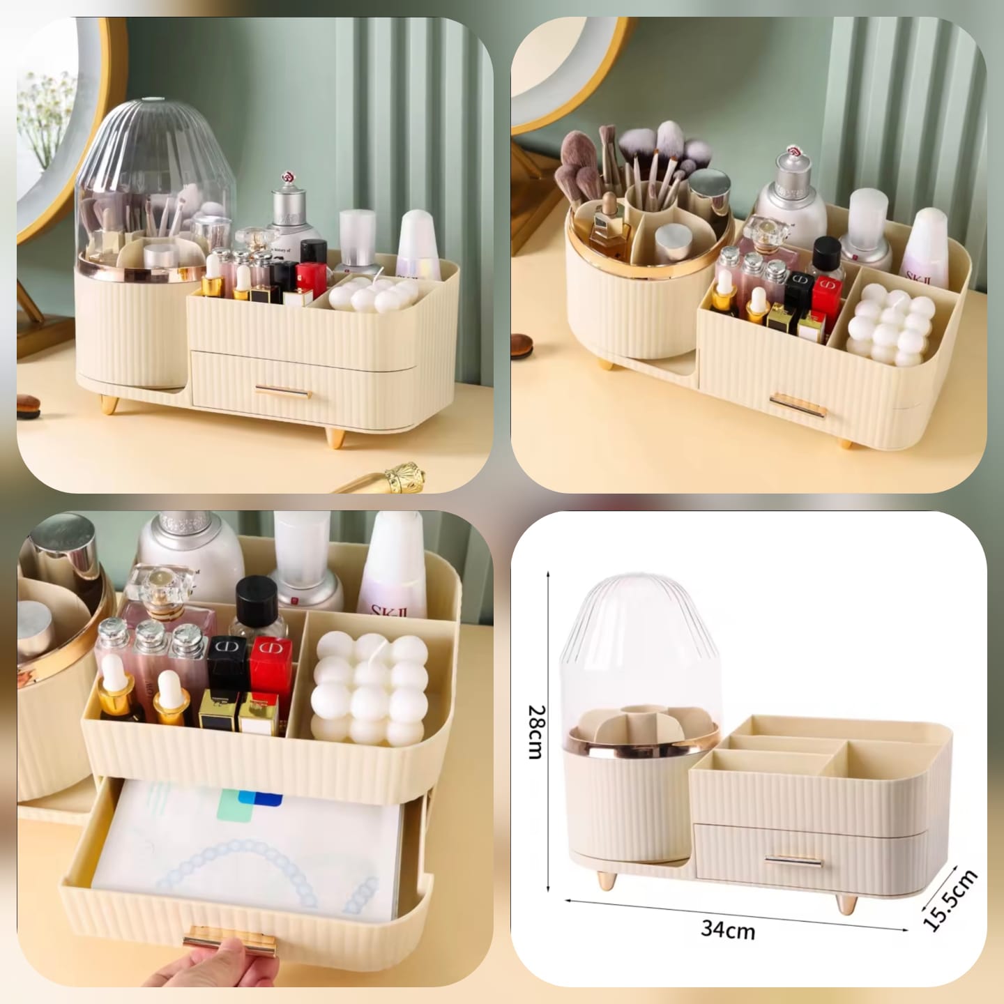 Luxury Cosmetic With Make-up Brushes Organizer - Premium Quality