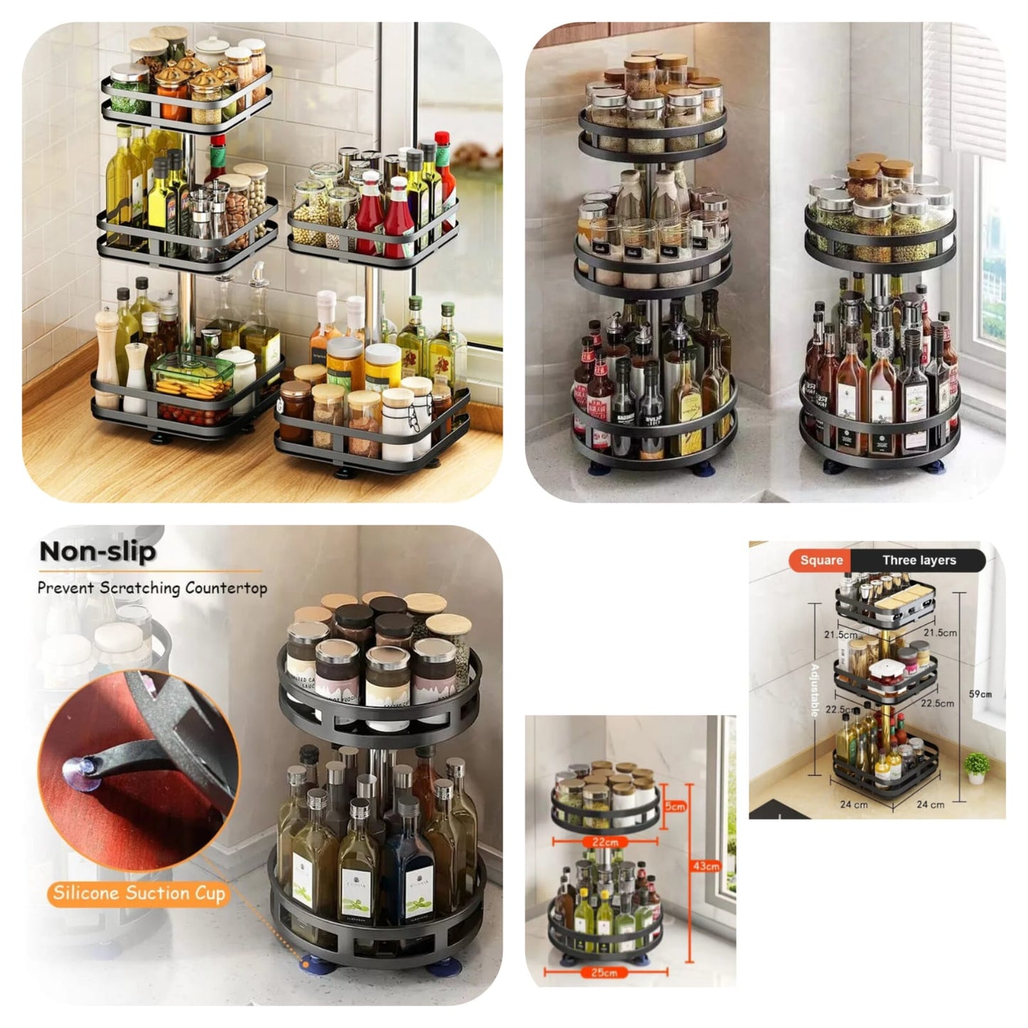 Rotating Iron Storage Rack - Premium Quality
