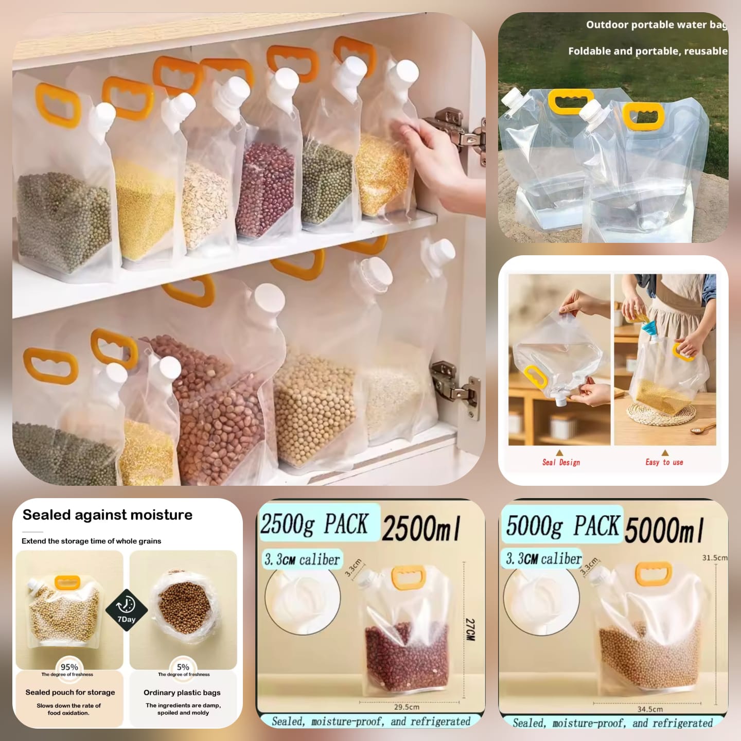 Cereal Sealed Bag - 5L - Good Quality - Pack 0f 4