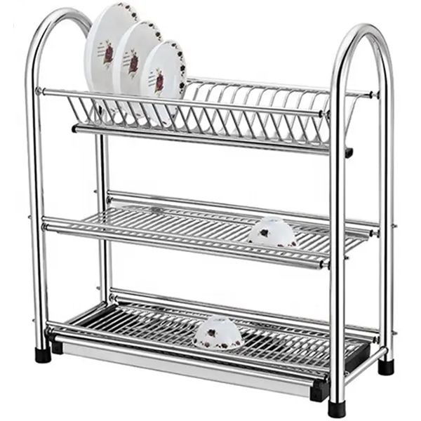 PURE STAINLESS STEEL NON MAGNETIC 🧲 & DISH AND PLATES RACK 12PLATES