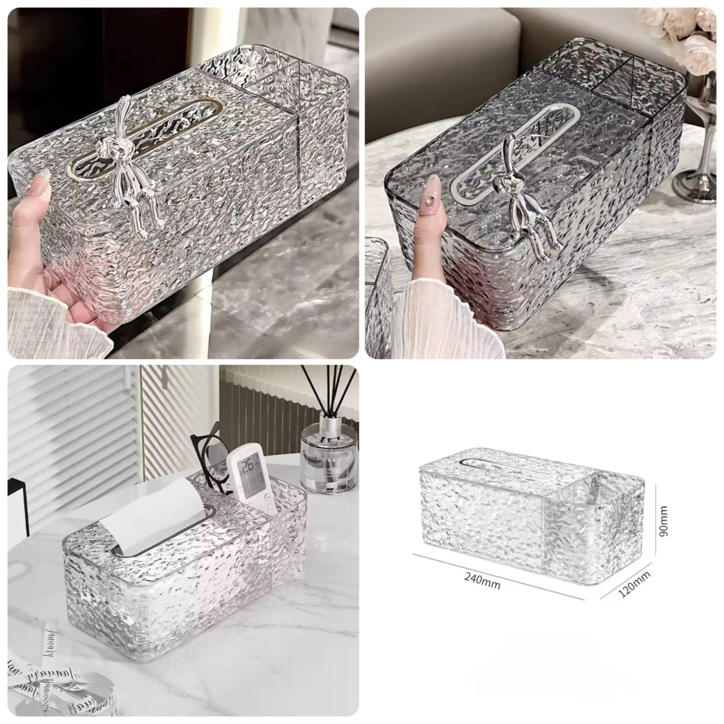 Glacier Luxury Tissue Box With Rabbit Logo - Premium Quality