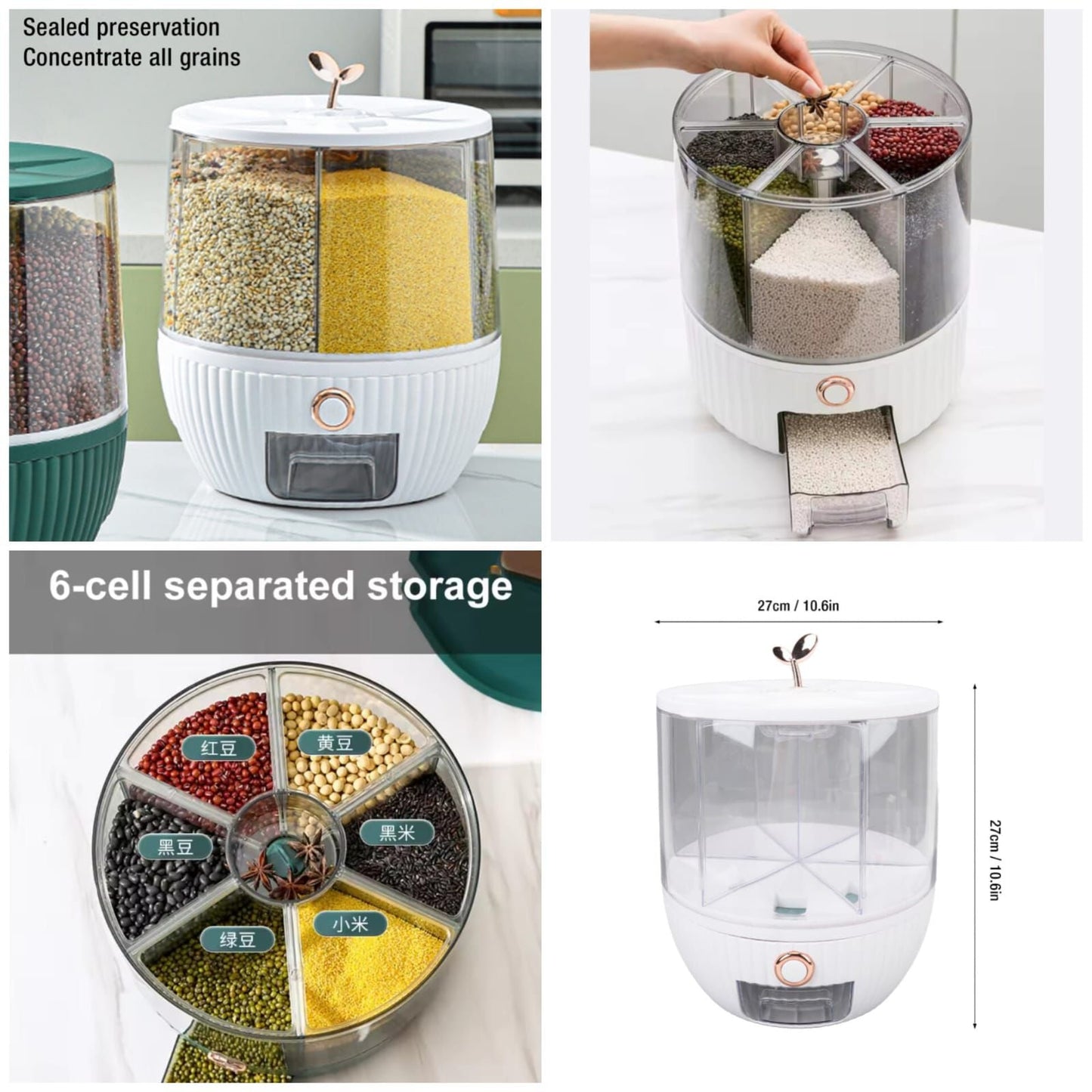 Rotating leaf-Head Cereal Dispenser