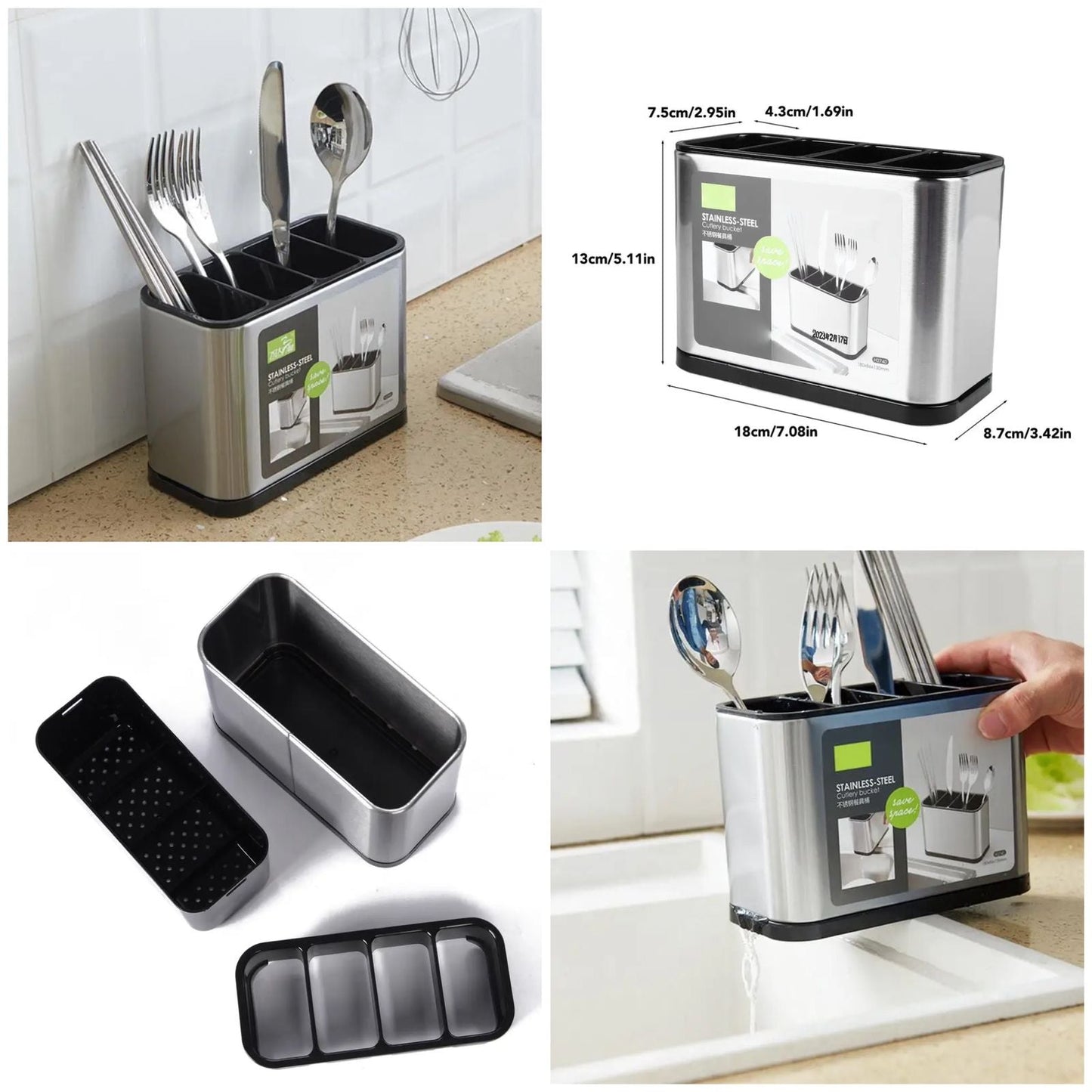 Stainless Steel Cutlery Organizer (Premium Quality)