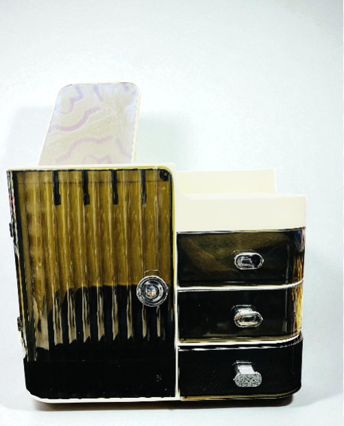 3 Drawer & One Door Acrylic Cosmetic Organizer