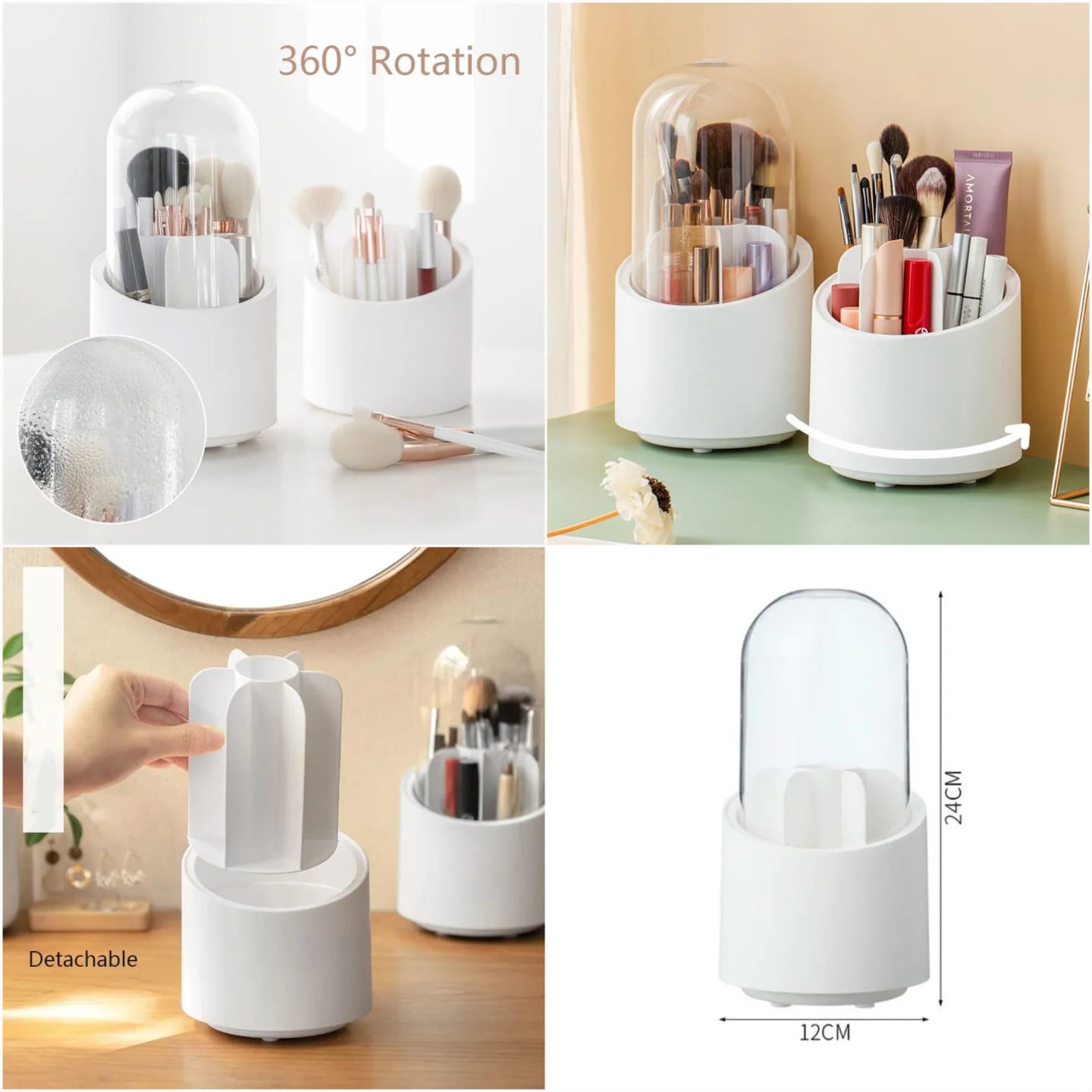 360° Rotating Brush Holder With 8-Piece Brush Set
