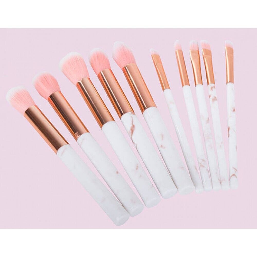 10pcs Marble Design Makeup Brush Set