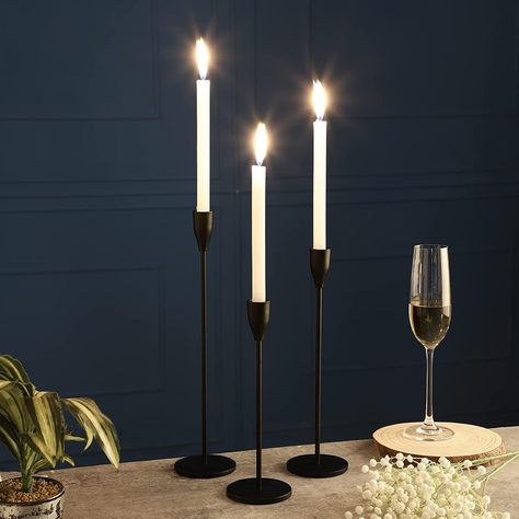 Complete 3-Piece Candles with Stands Set