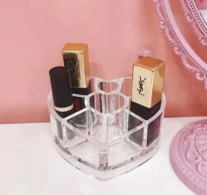 Acrylic Heart Shaped Cosmetic Organizer