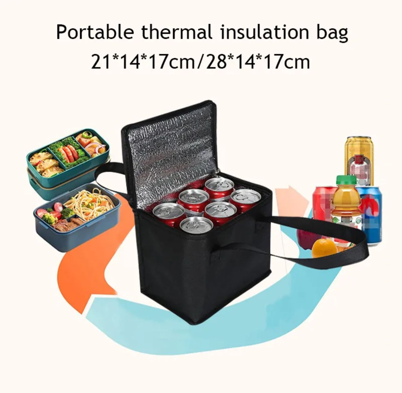 Portable Cooler Bag for Drinks and Snacks