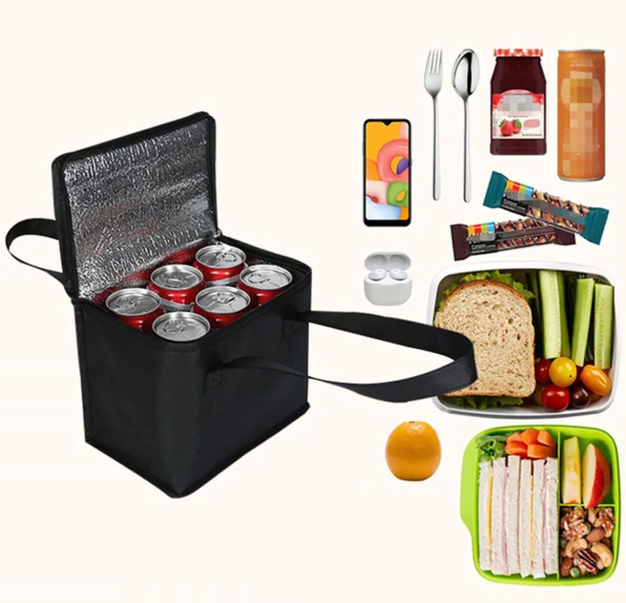 Portable Cooler Bag for Drinks and Snacks