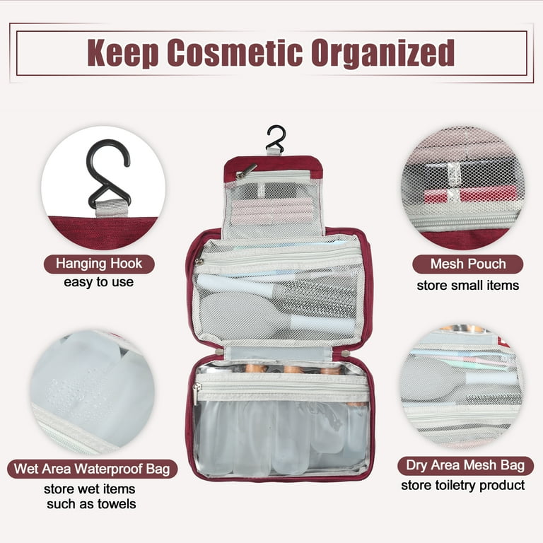 Travel  Makeup Bag with Compartments