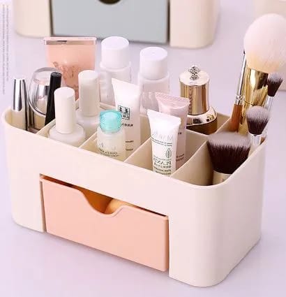 Simple Plastic Desktop Cosmetic Box with Drawer