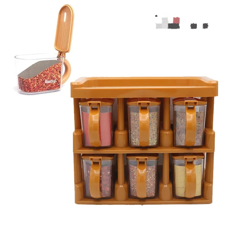 Master Chef Spice Rack With 6 Jars Set