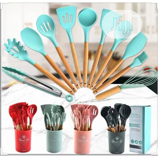 Silicon 12 pcs Spoon Set - High Quality