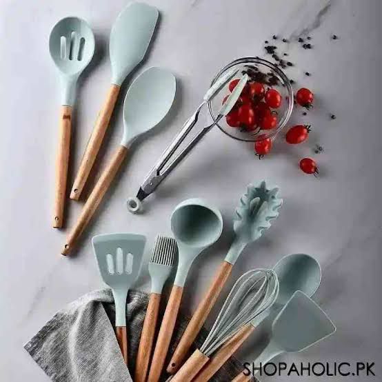 Silicon 12 pcs Spoon Set - High Quality