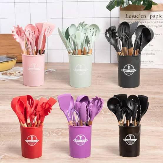 Silicon 12 pcs Spoon Set - High Quality