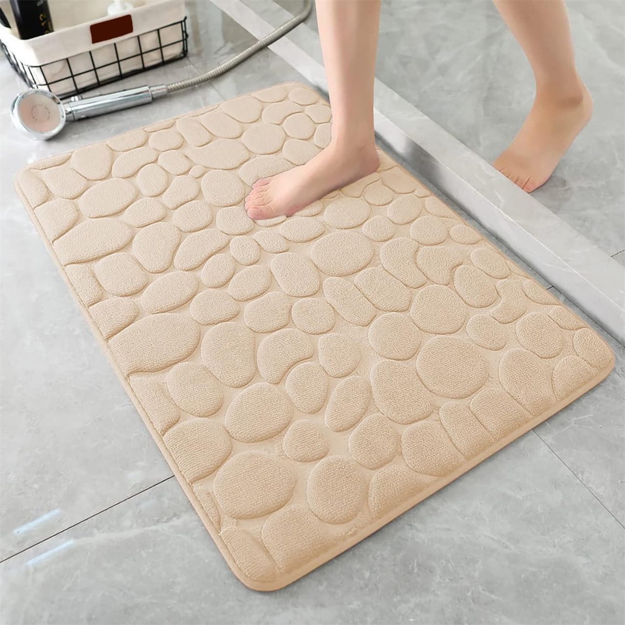 Pebble Stone Embossed Water Absorbent Anti-Slip Door Mat