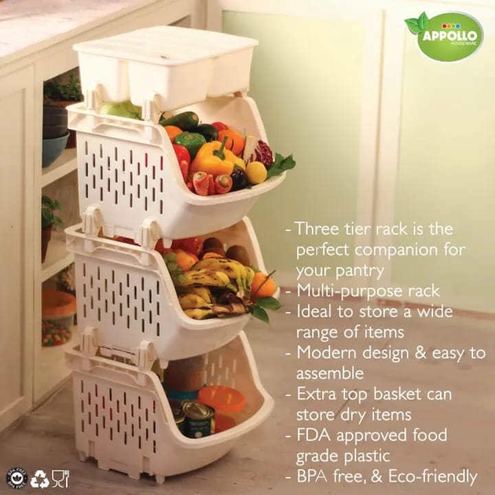 Kitchen Multipurpose Rack (3 Steps) - High Quality