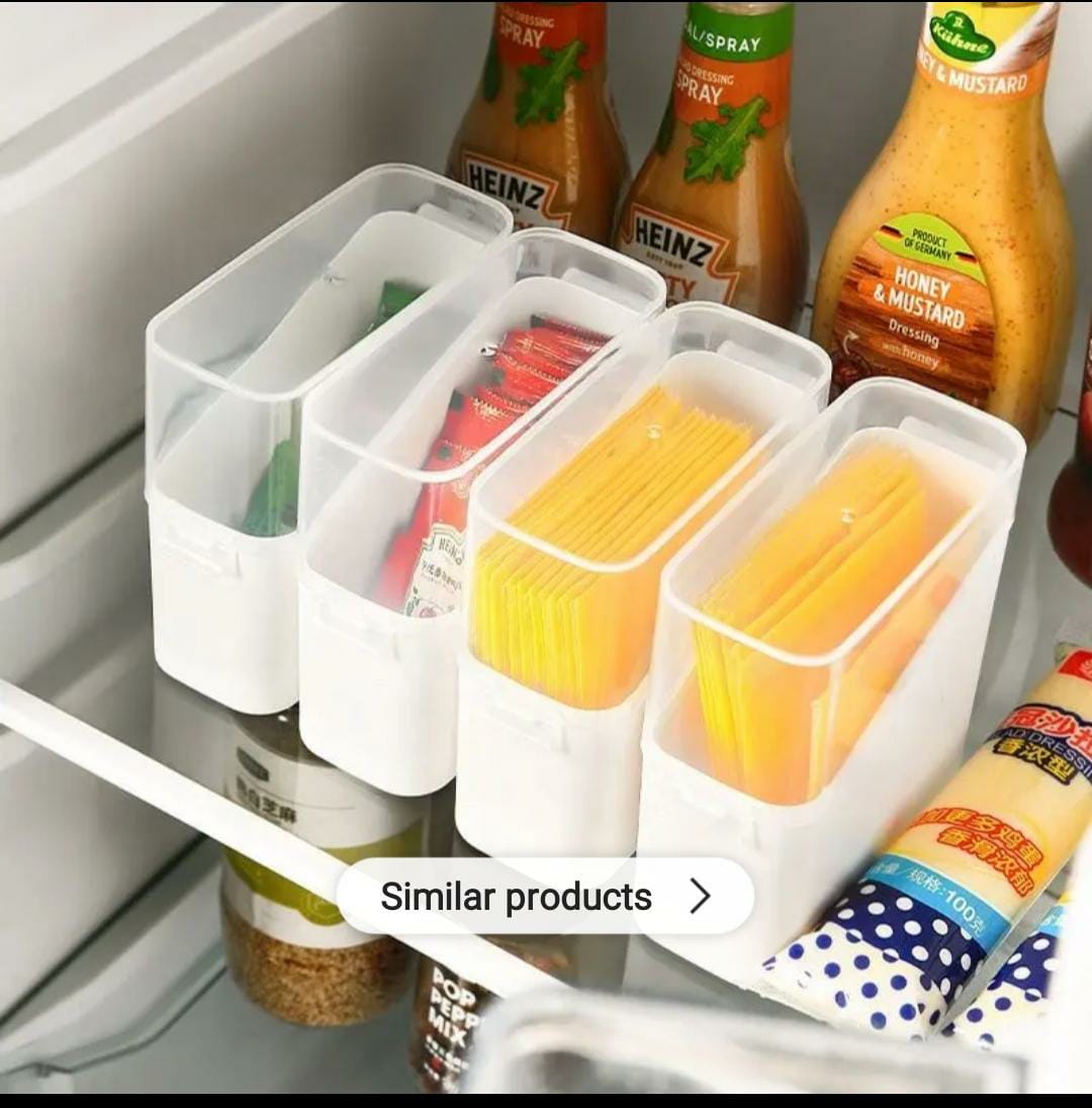 Fridge Organizer Bin With Lid - Pack of 3