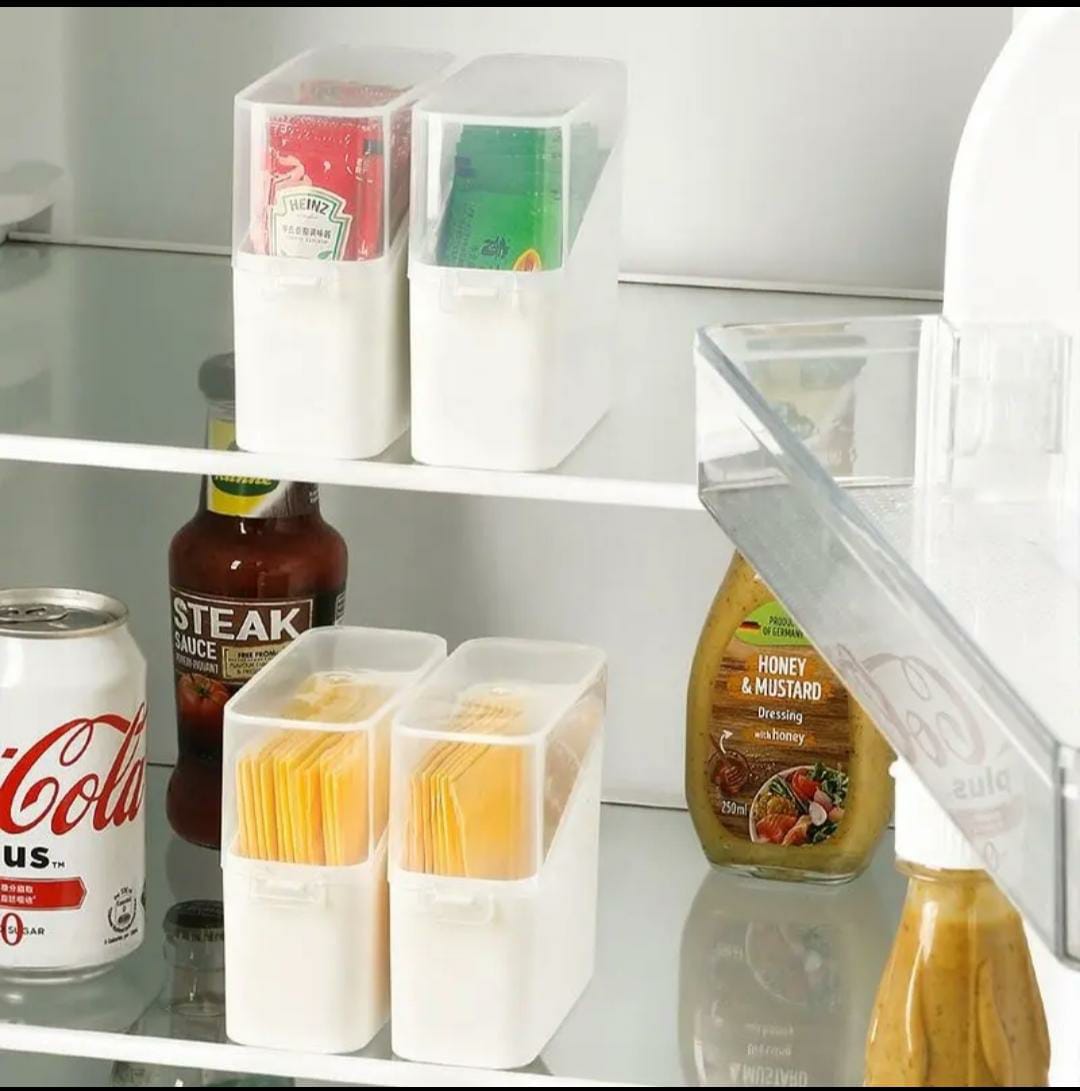 Fridge Organizer Bin With Lid - Pack of 3