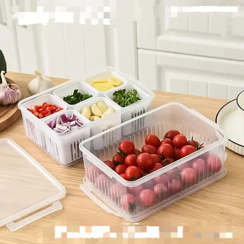 6 Grid Refrigerator Drain Storage Box