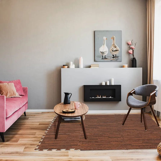 Decorative Interlocking Wood-Look Floor Mat - Pack of 4