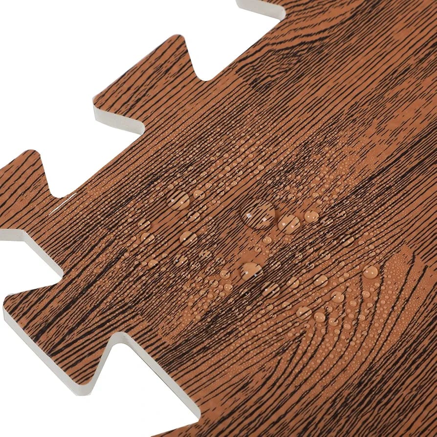 Decorative Interlocking Wood-Look Floor Mat - Pack of 4