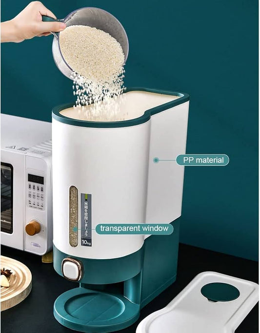 10 Kg Rice Dispenser, Large Sealed Grain Container Storage