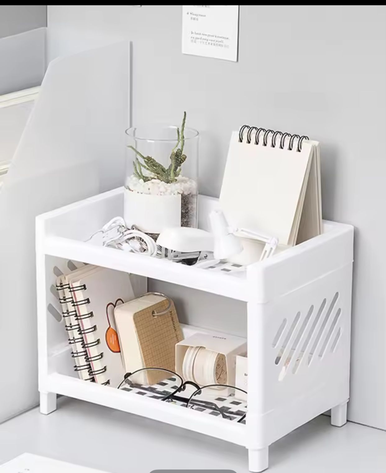 Plastic Square 2lyr Cosmetic Rack