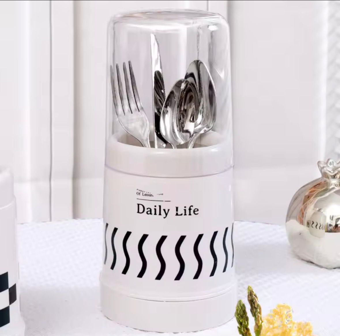 Cutlery Storage Holder With Cover - Set of 3