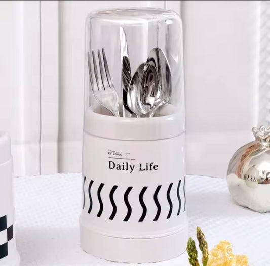 Cutlery Storage Holder With Cover - Set of 3