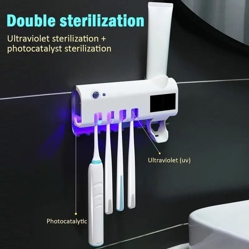 Intelligent Free Punching Toothbrush Set Holder - Multifunctional Wall-Mounted