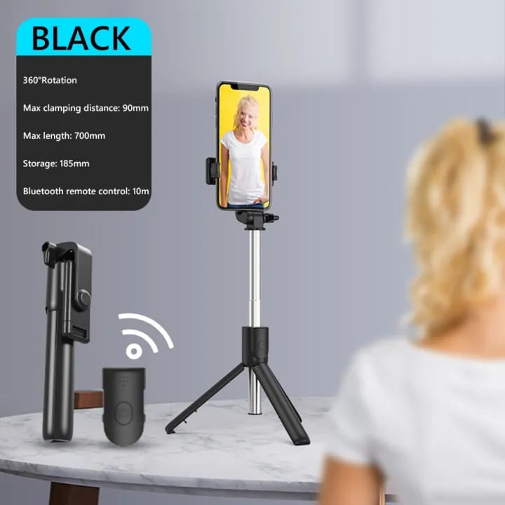 WIRELESS SELFIE STICK  BLUETOOTH REMOTE & TRIPOD STAND
