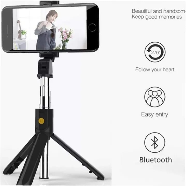 WIRELESS SELFIE STICK  BLUETOOTH REMOTE & TRIPOD STAND