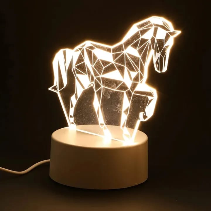 3D Acrylic Table Lamps - Horse Lamp - Hearts Lamp - Chair Lamp