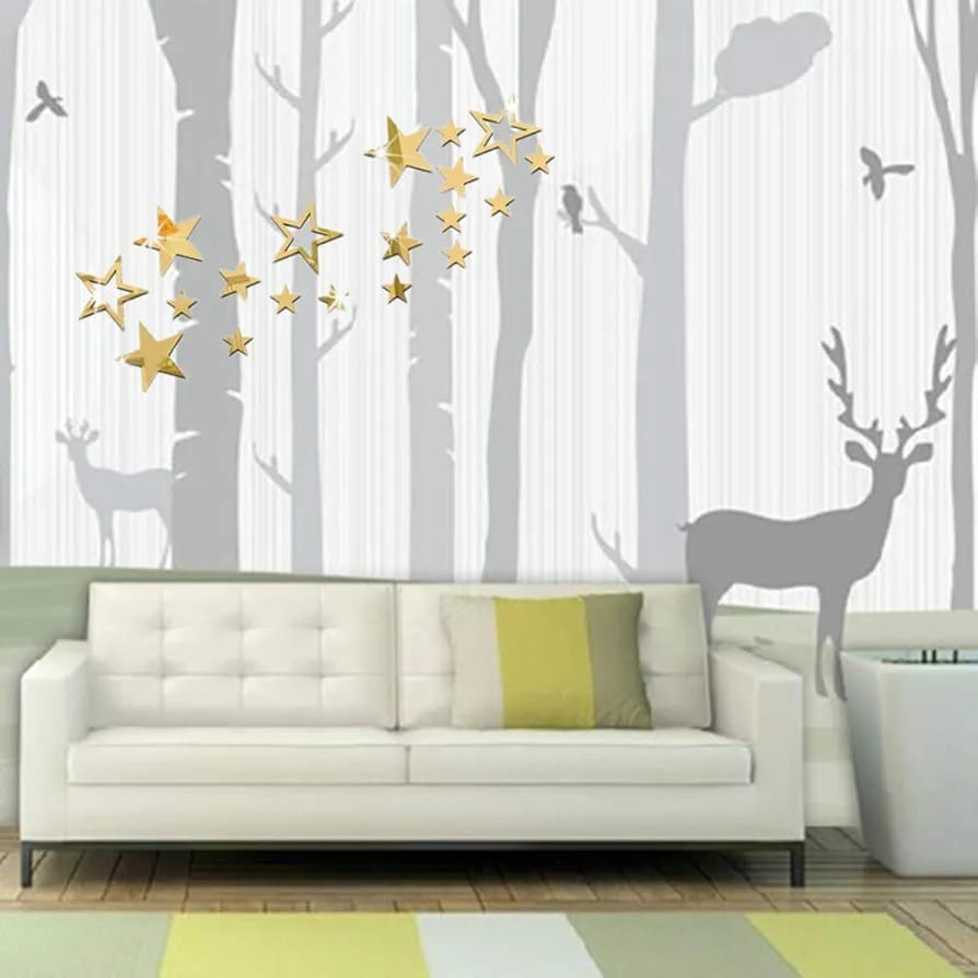 3D Star Mirror Wall Stickers