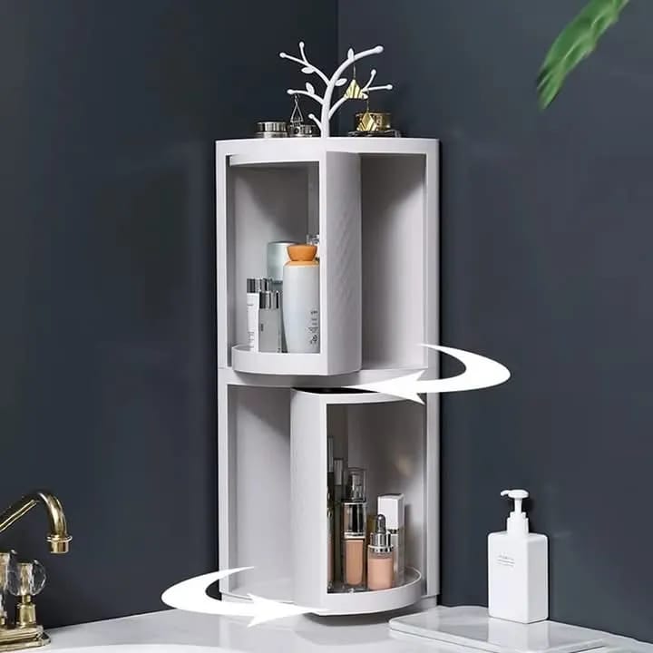 360 Degree Rotatable Corner Cabinet -  For Bathroom & Kitchen Storage
