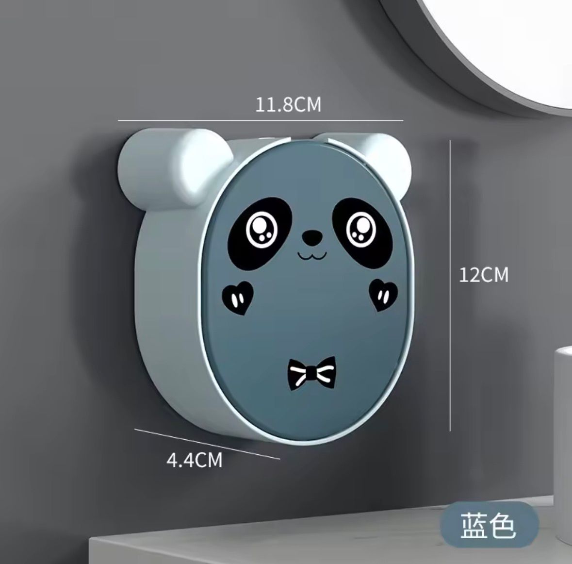 Cute Panda Soap Dish Holder With Drain Wall Mounted Soap Box