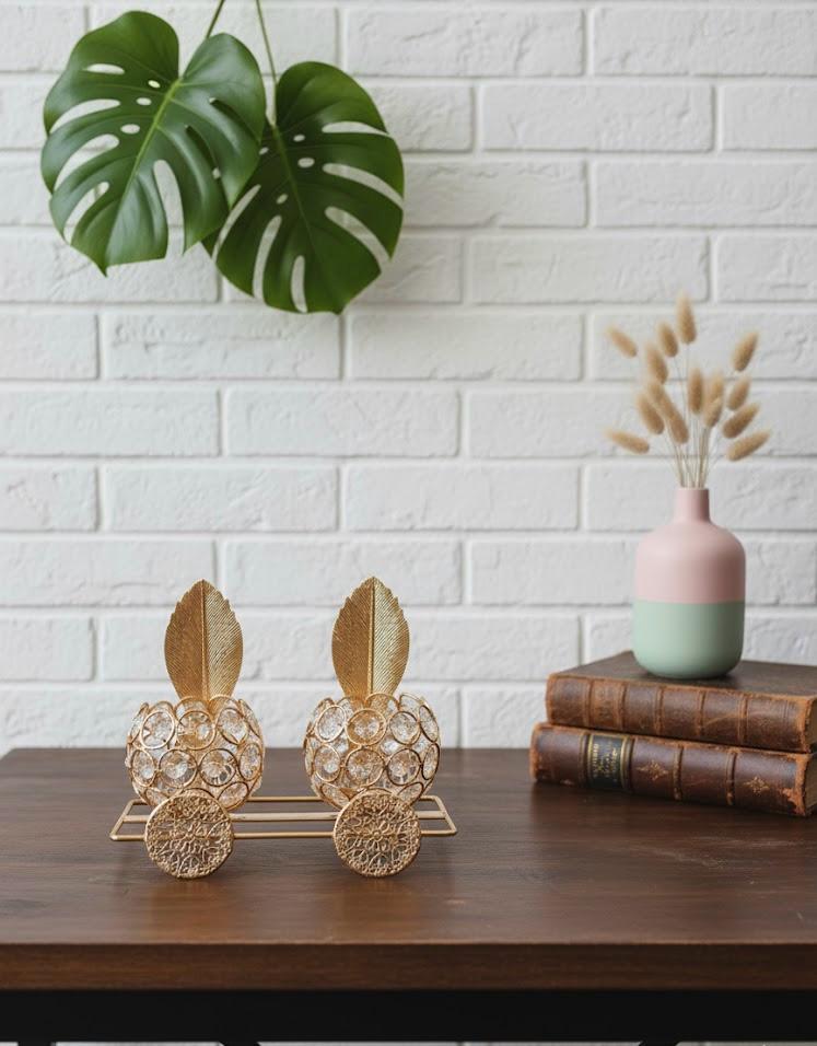 Metallic Dual Container on Wheels Decor