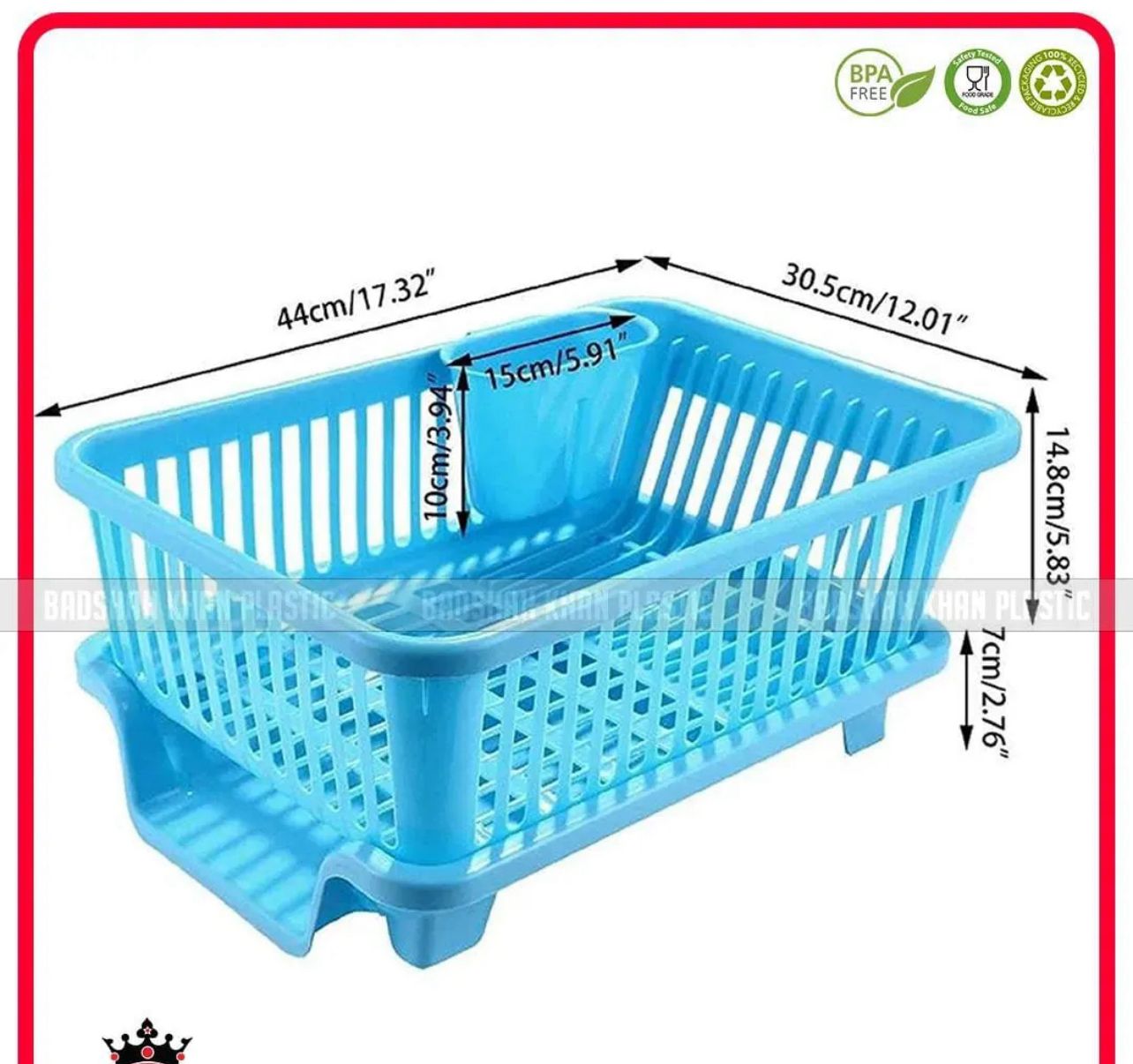 Fancy Plate Rack  - 3 in 1 Large Durable Plastic Kitchen Sink Dish Rack 