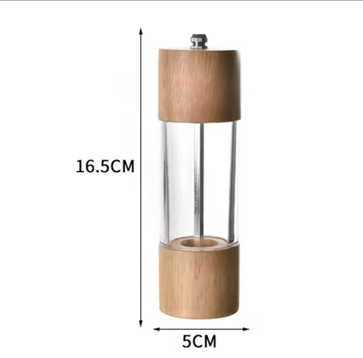 Salt and Pepper Mills Wooden Manual Refillable Salt and Pepper Grinders