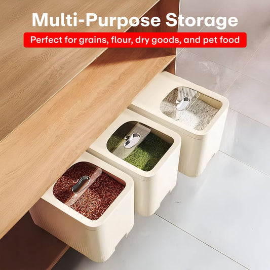 Airtight Rice Bucket Cereal Dispenser