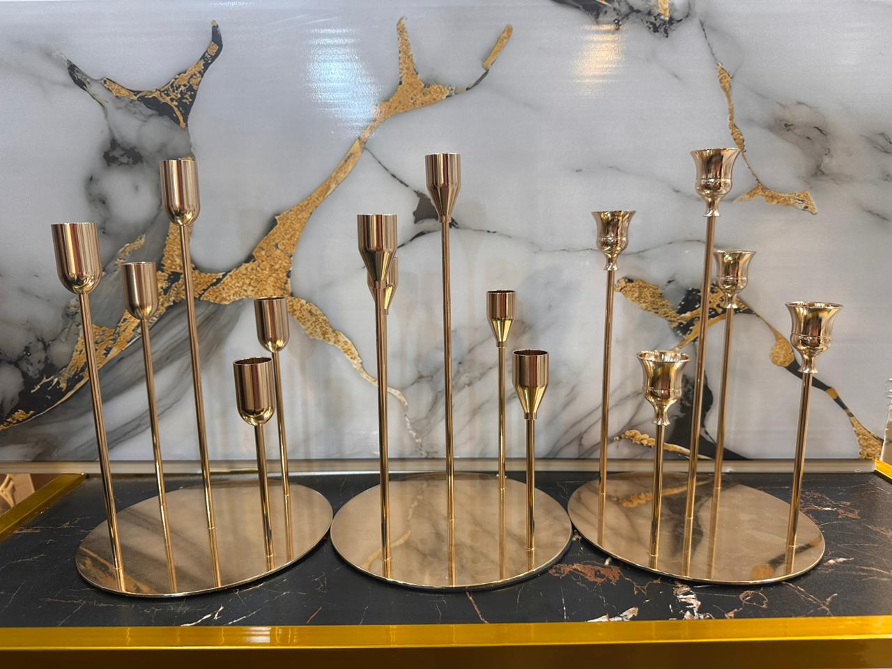 Metal Taper Candle Holders for Dining Table Centerpiece