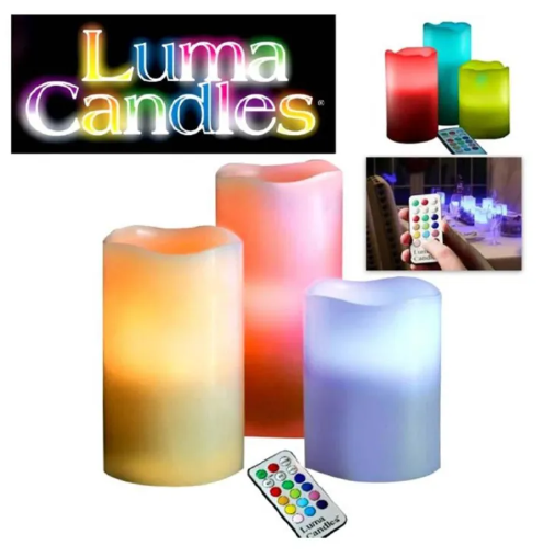 Set Of 3 - Luma Candles - Multicolour