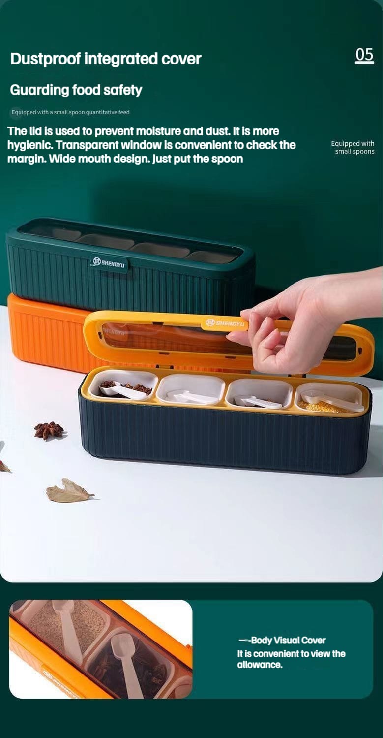 Luxury 4 grid masala box